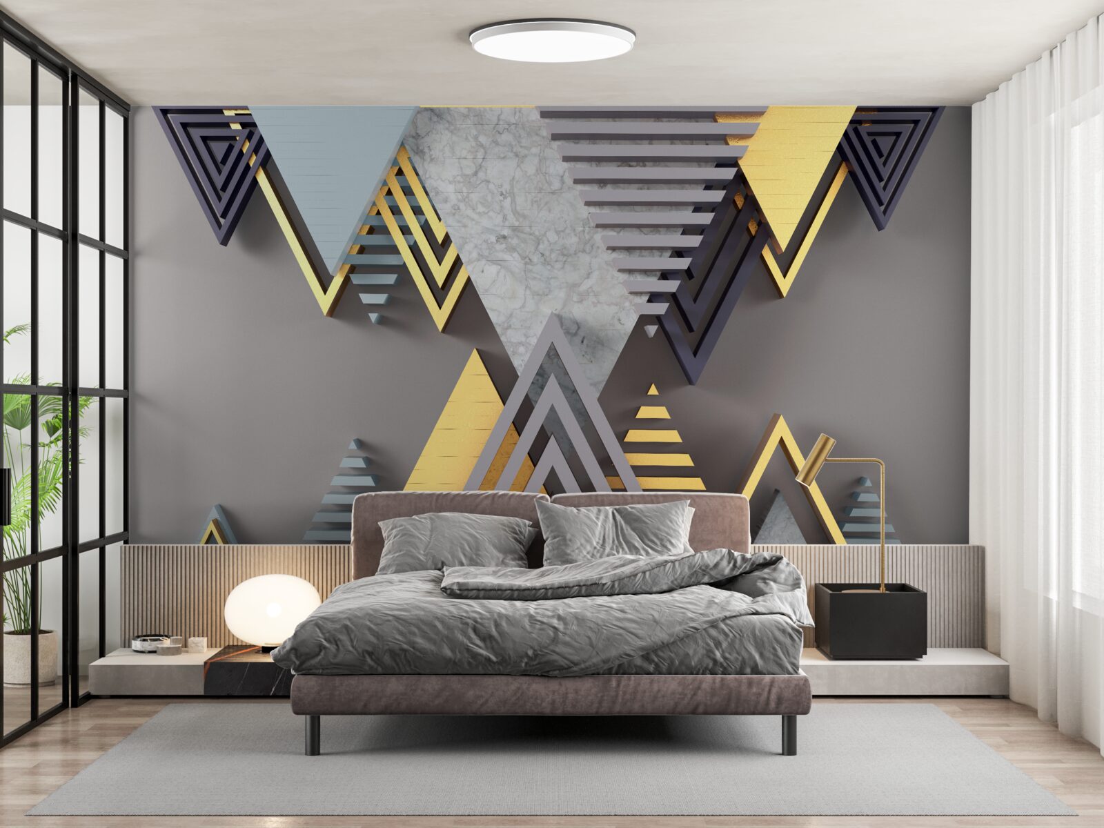 Фотошпалери різноманітні за формою та кольором трикутники