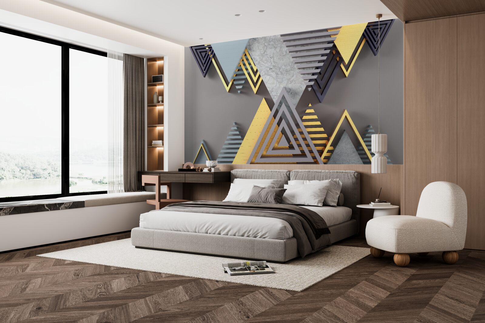 Фотошпалери різноманітні за формою та кольором трикутники