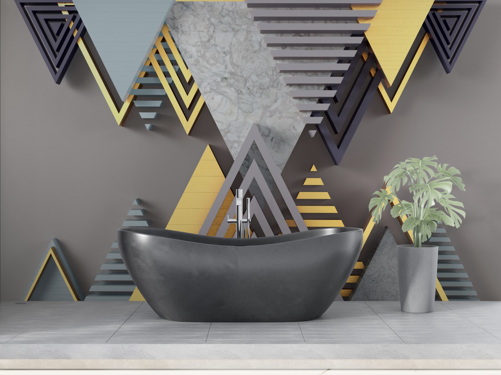 Фотошпалери різноманітні за формою та кольором трикутники