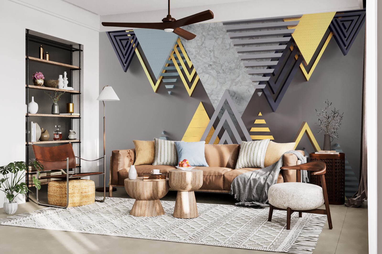 Фотошпалери різноманітні за формою та кольором трикутники