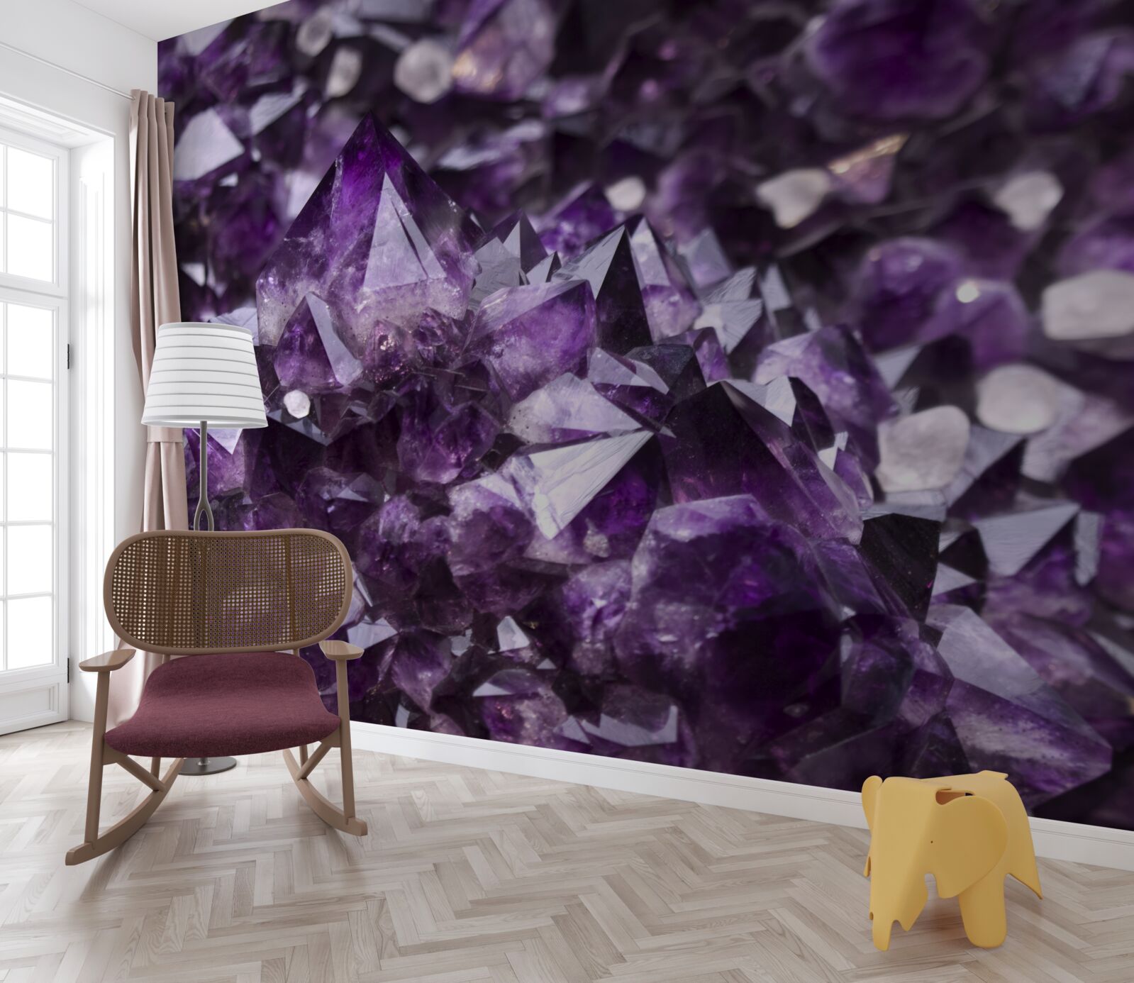 Фотошпалери фіолетові кристали