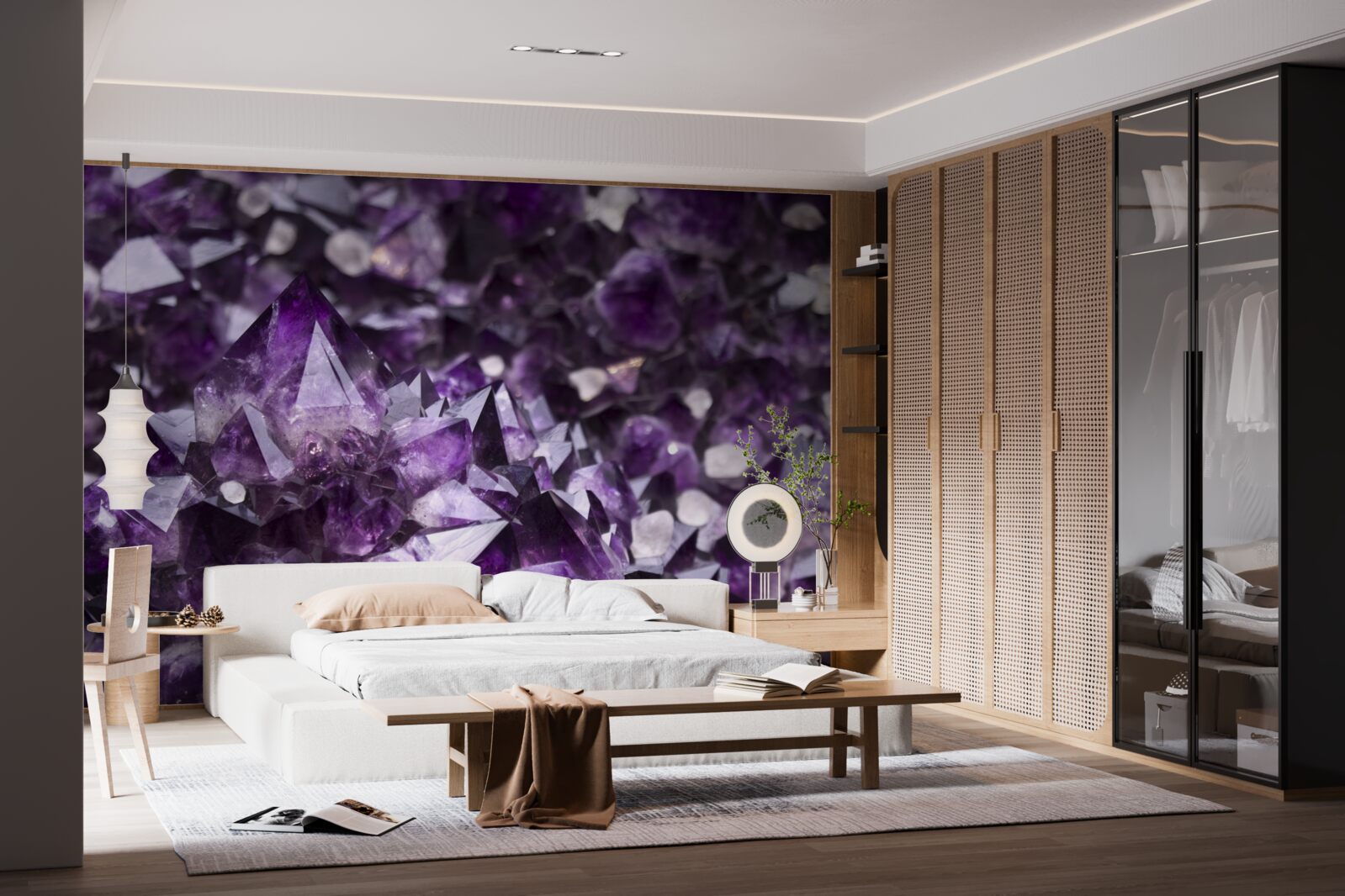 Фотошпалери фіолетові кристали