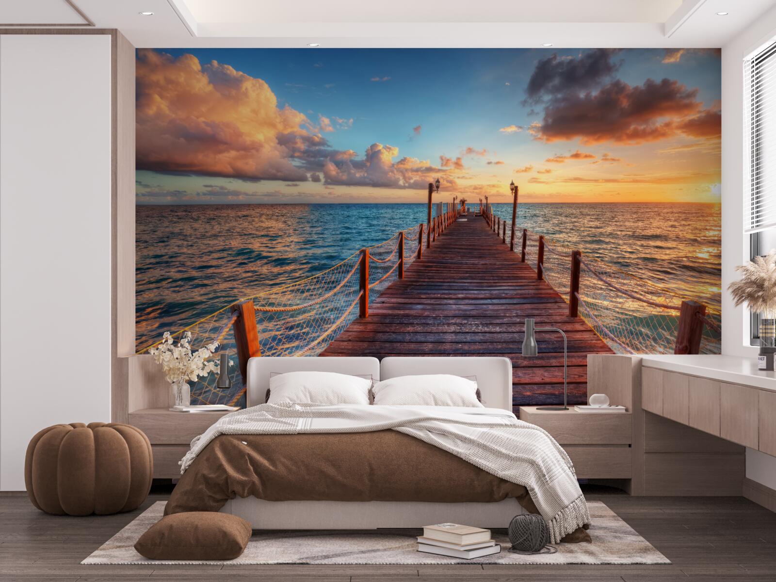 Фотошпалери міст, що простягається в море