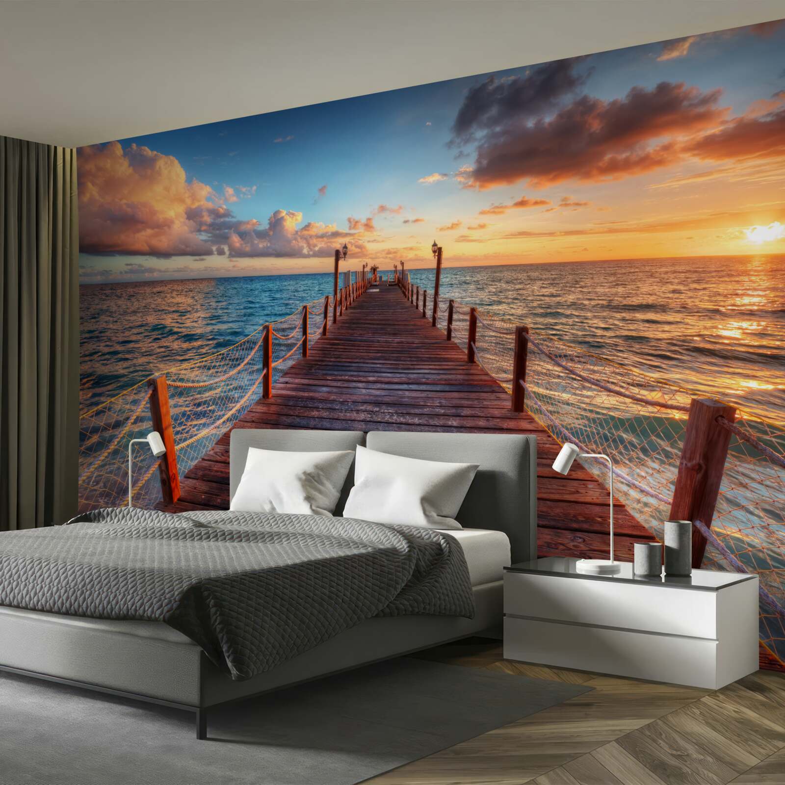 Фотошпалери міст, що простягається в море