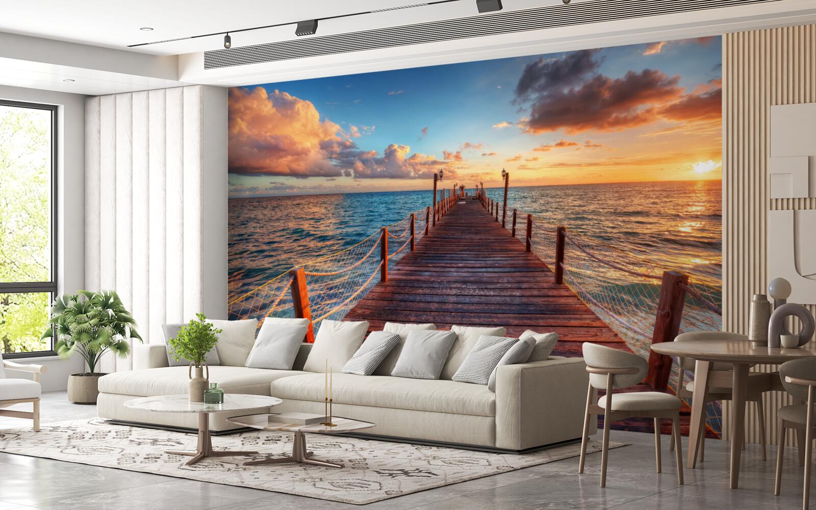 Фотошпалери міст, що простягається в море