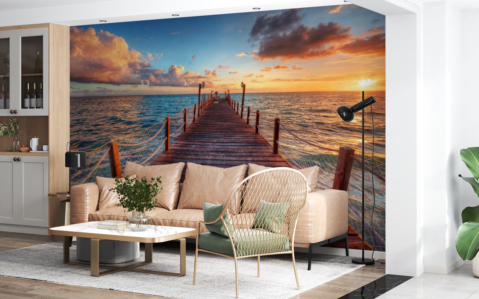 Фотошпалери міст, що простягається в море