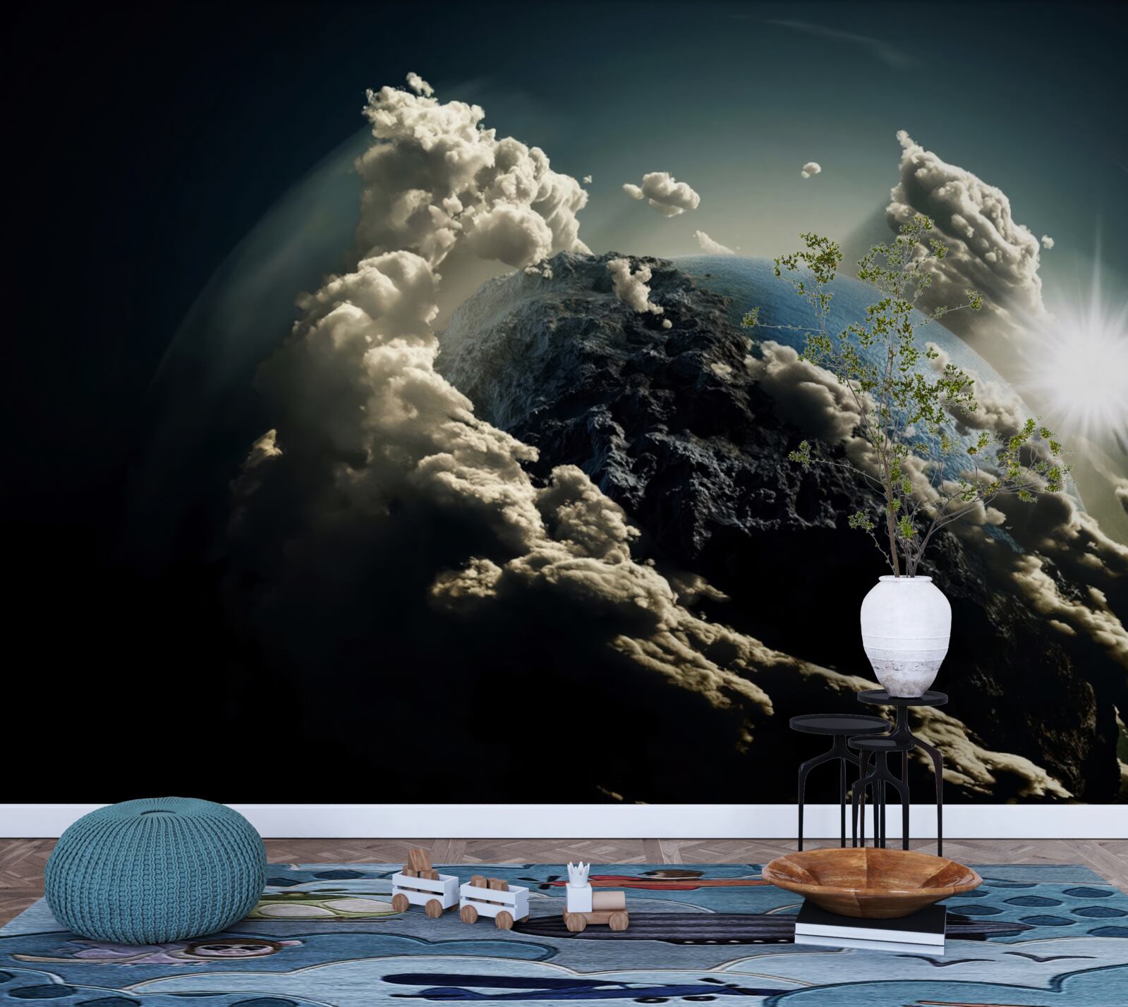 Фотошпалери хмари оточують землю