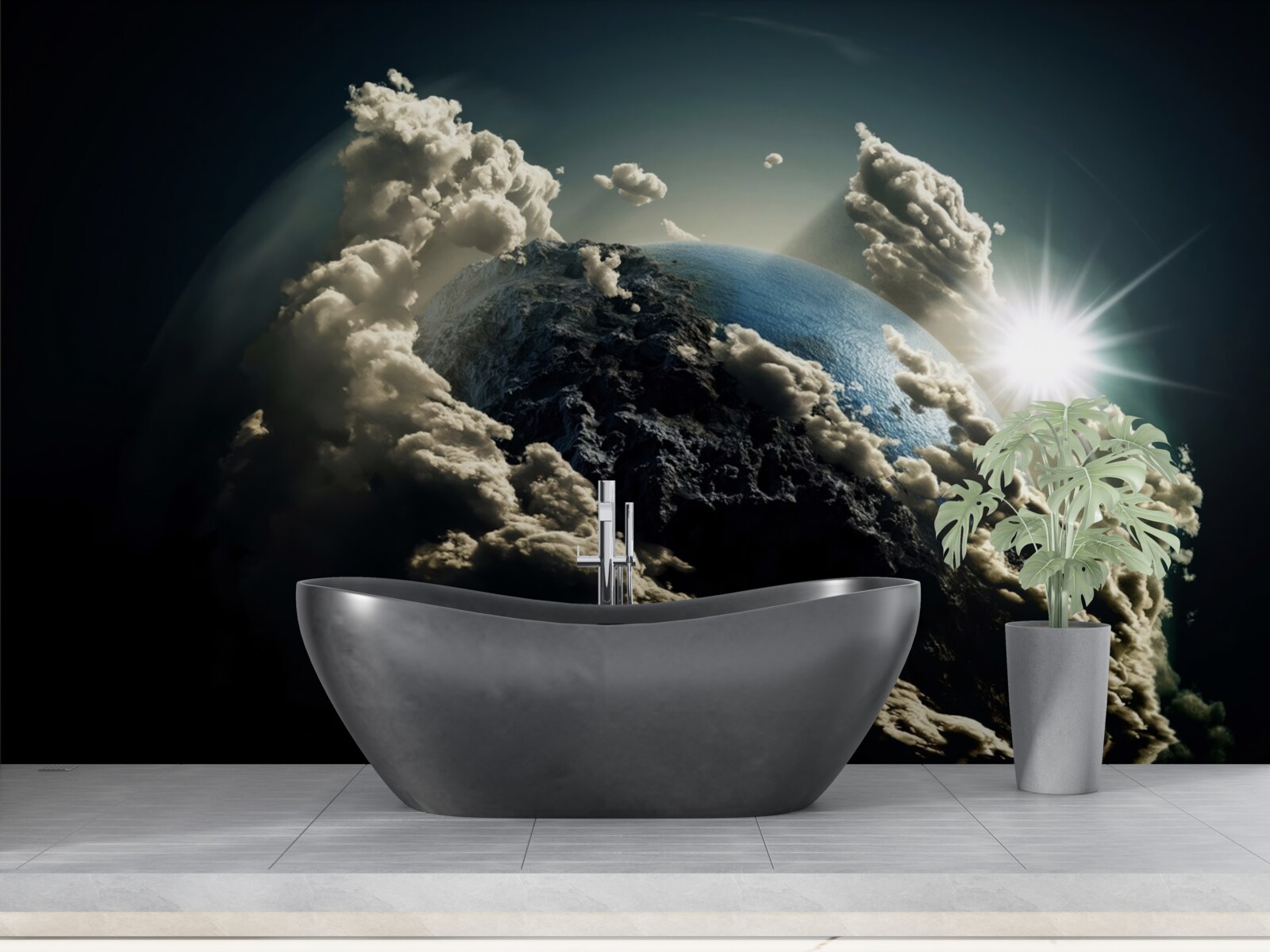 Фотошпалери хмари оточують землю