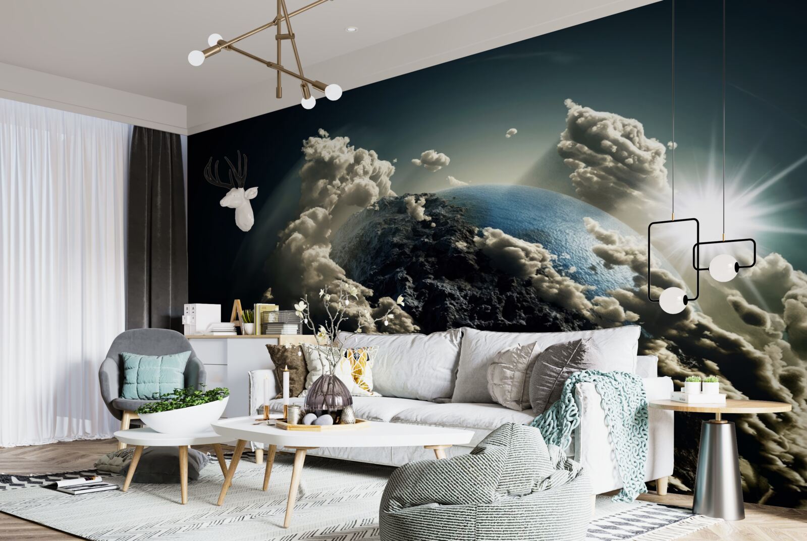 Фотошпалери хмари оточують землю