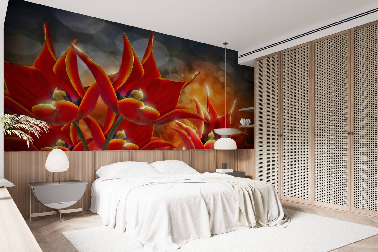 Фотошпалери великі червоні квіти