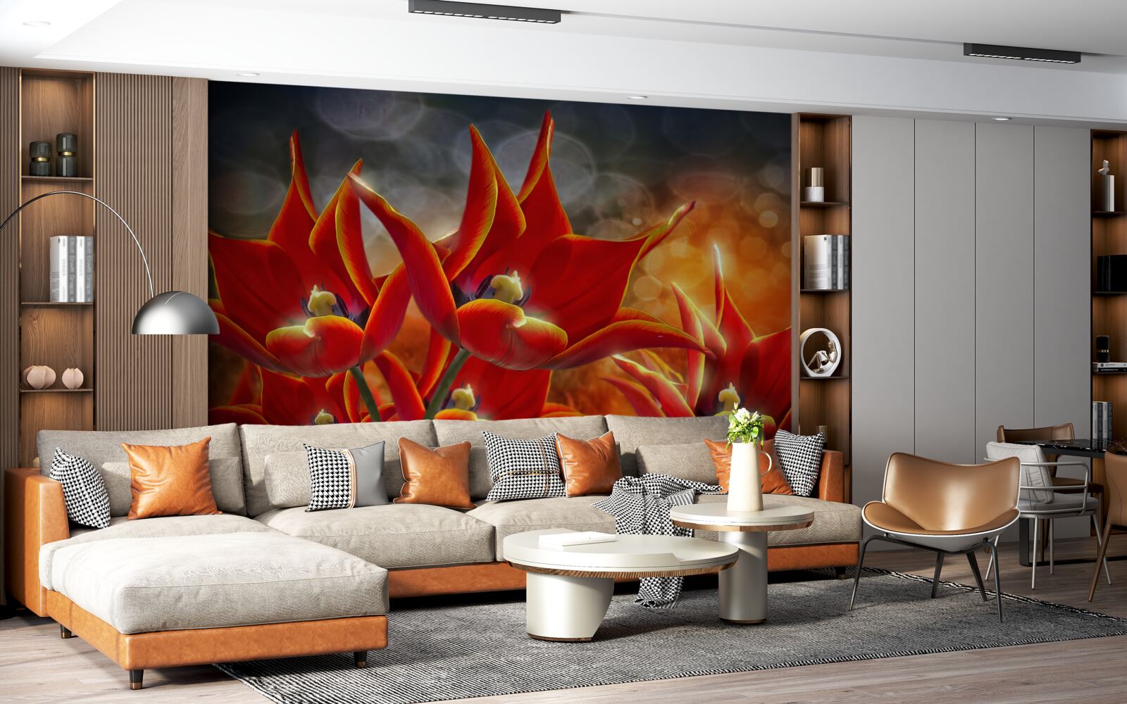 Фотошпалери великі червоні квіти