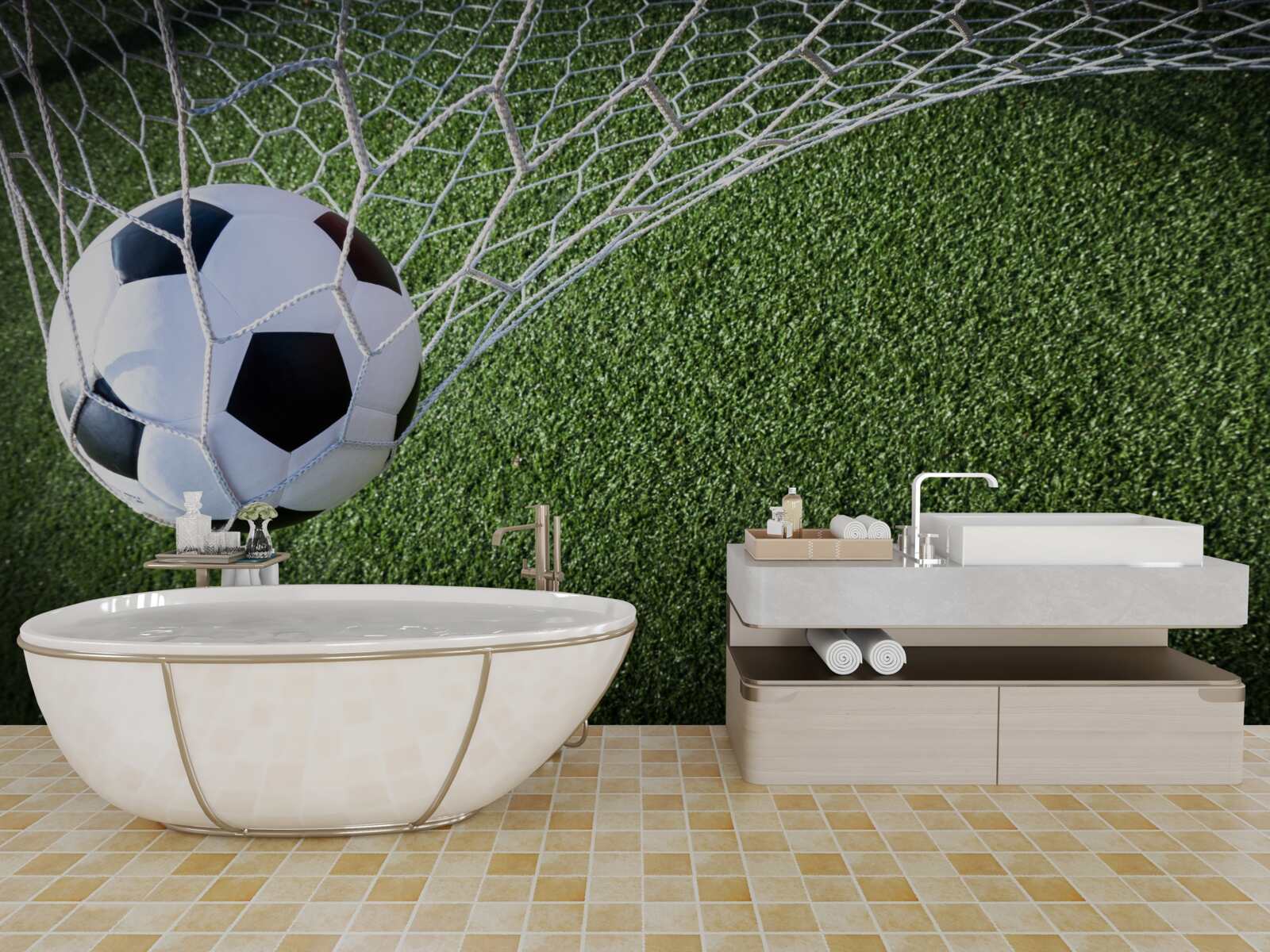 Фотошпалери м'яч у воротах