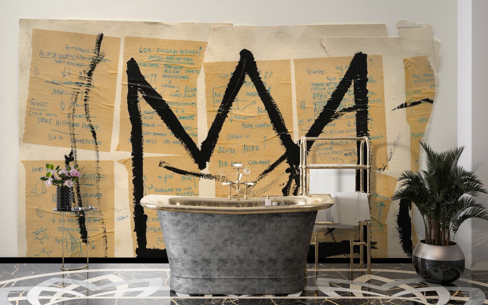 Фотошпалери чорна корона, зображена на банкнотах