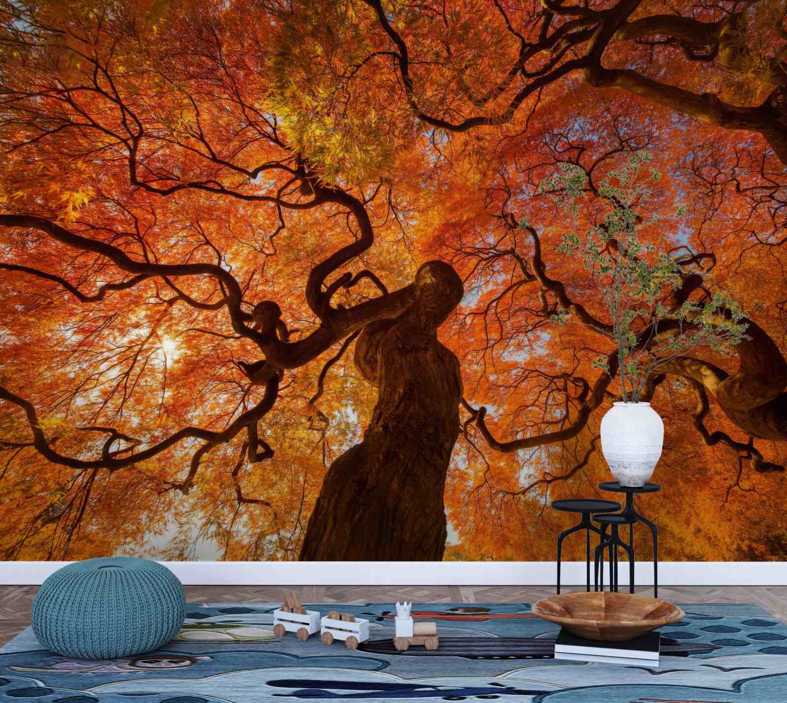 Фотошпалери Вигляд дерева знизу восени