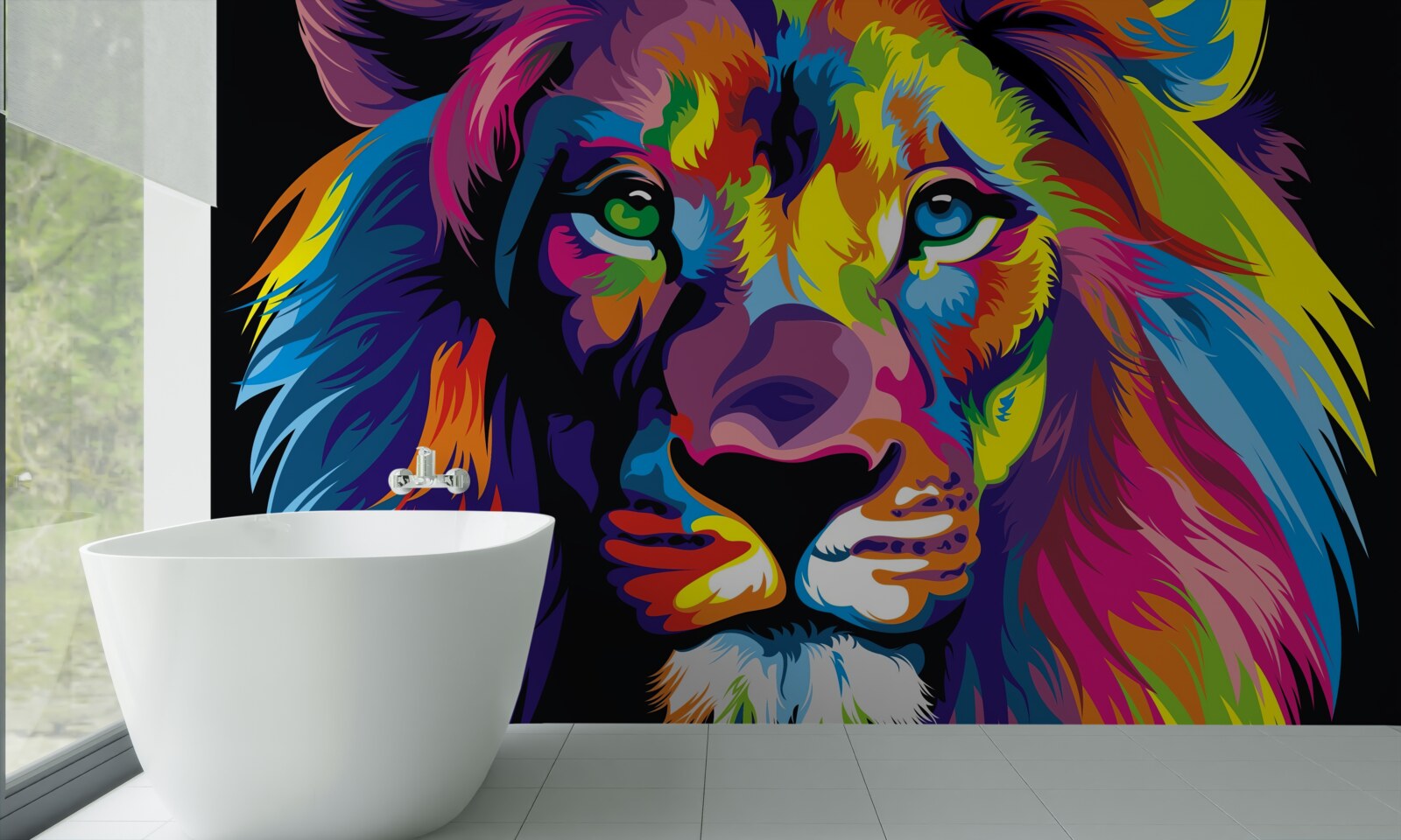 Фотошпалери поп-арт зображення лева