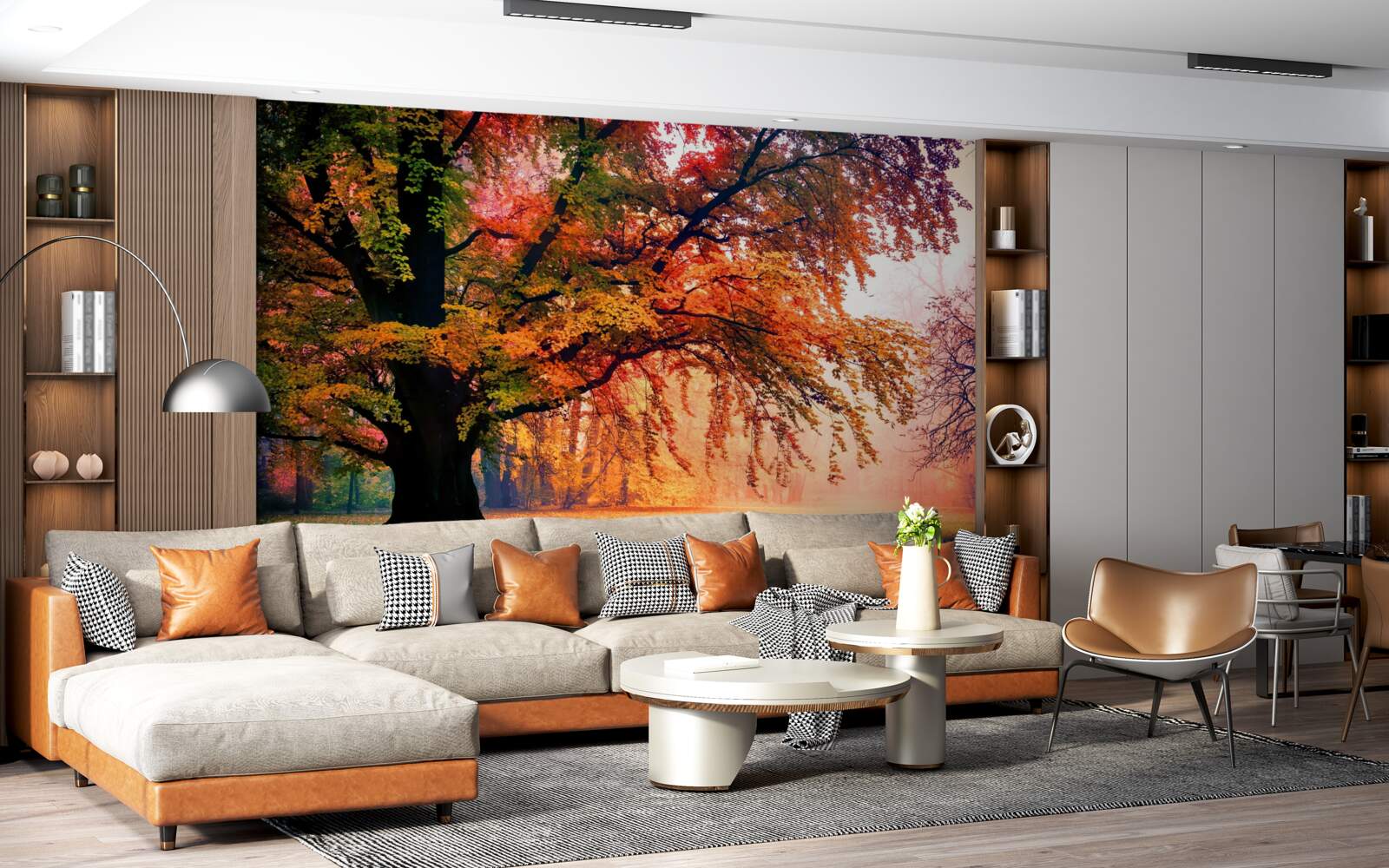 Фотошпалери ліс, оповитий осіннім туманом