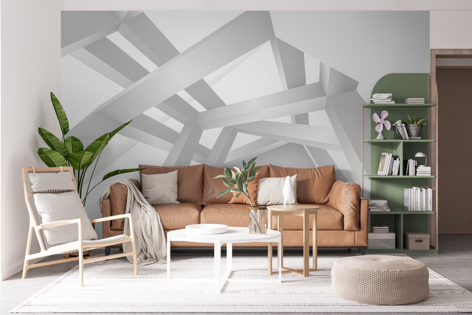 Фотошпалери об'ємна абстрактна композиція в сірому кольорі