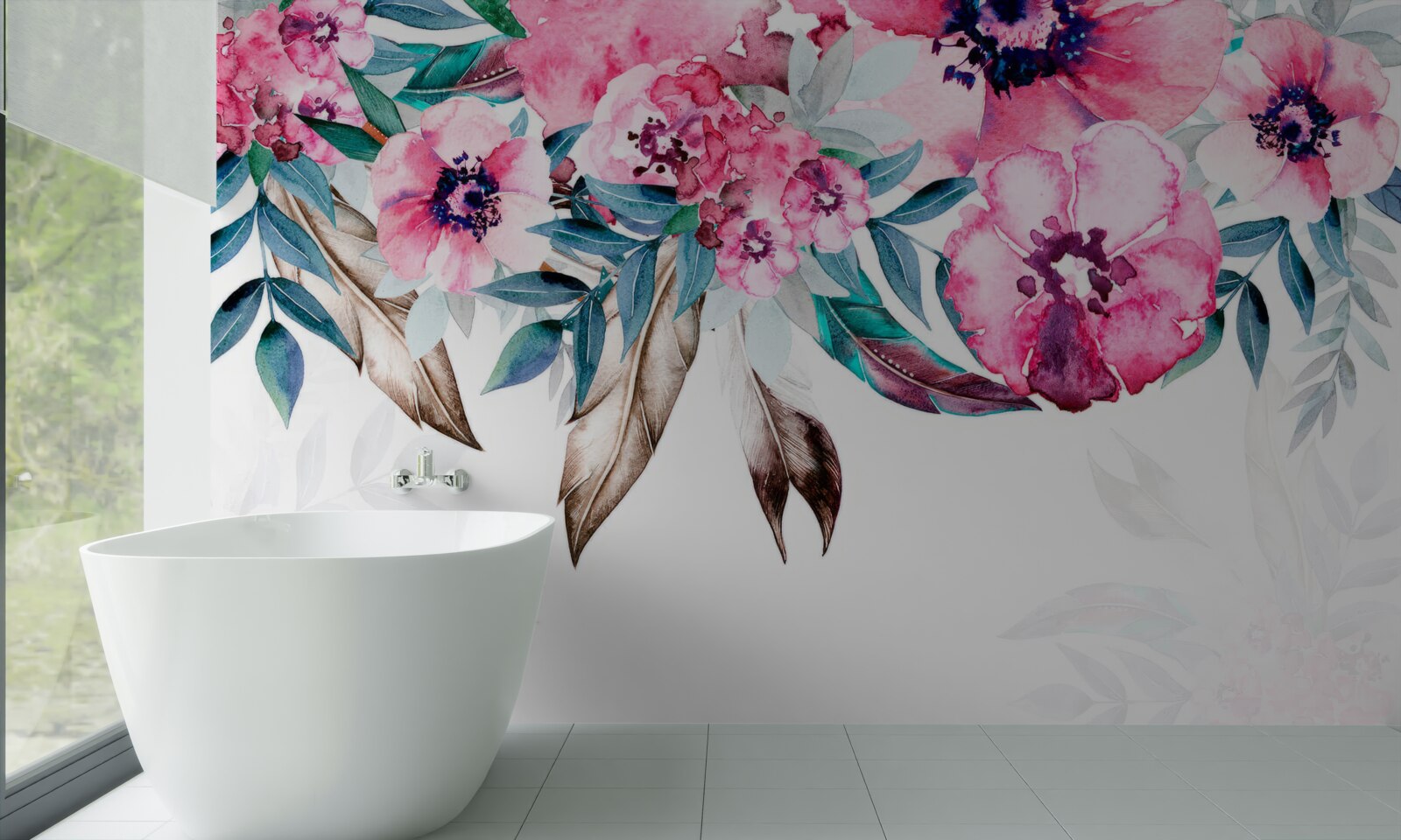 Фотошпалери квіти, пофарбовані у відтінки рожевого