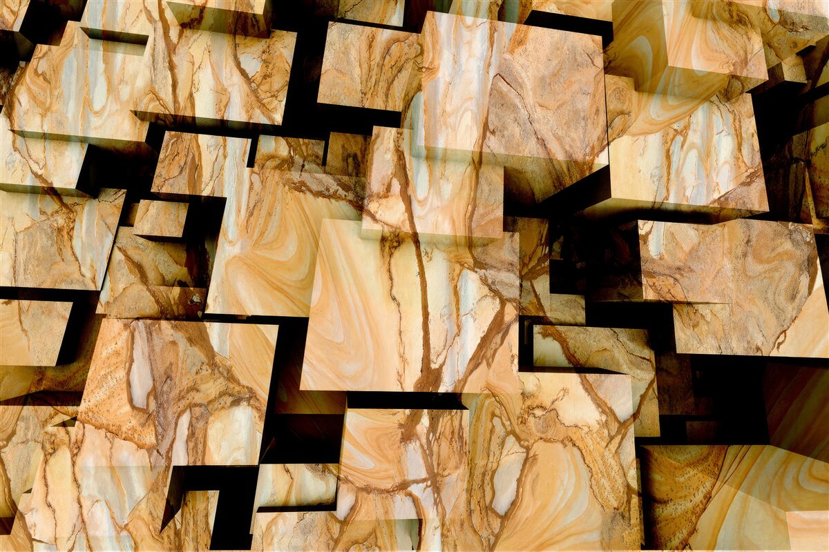 Фотошпалери тривимірні коричневі квадрати