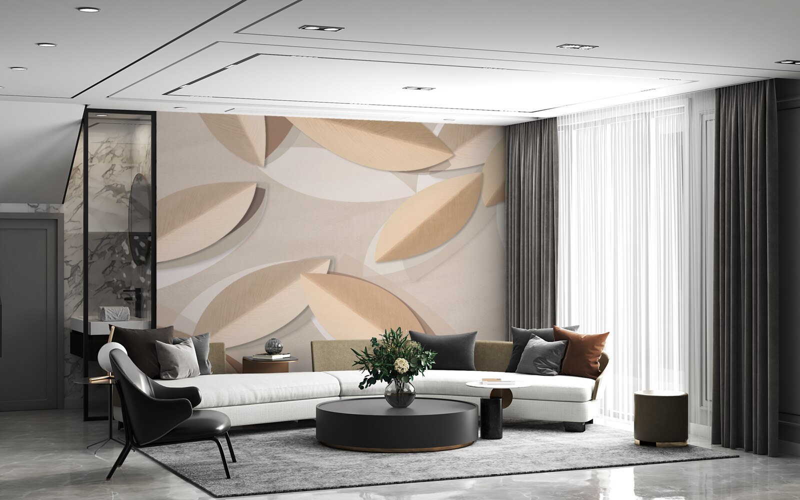 Фотошпалери листя велике і коричневе