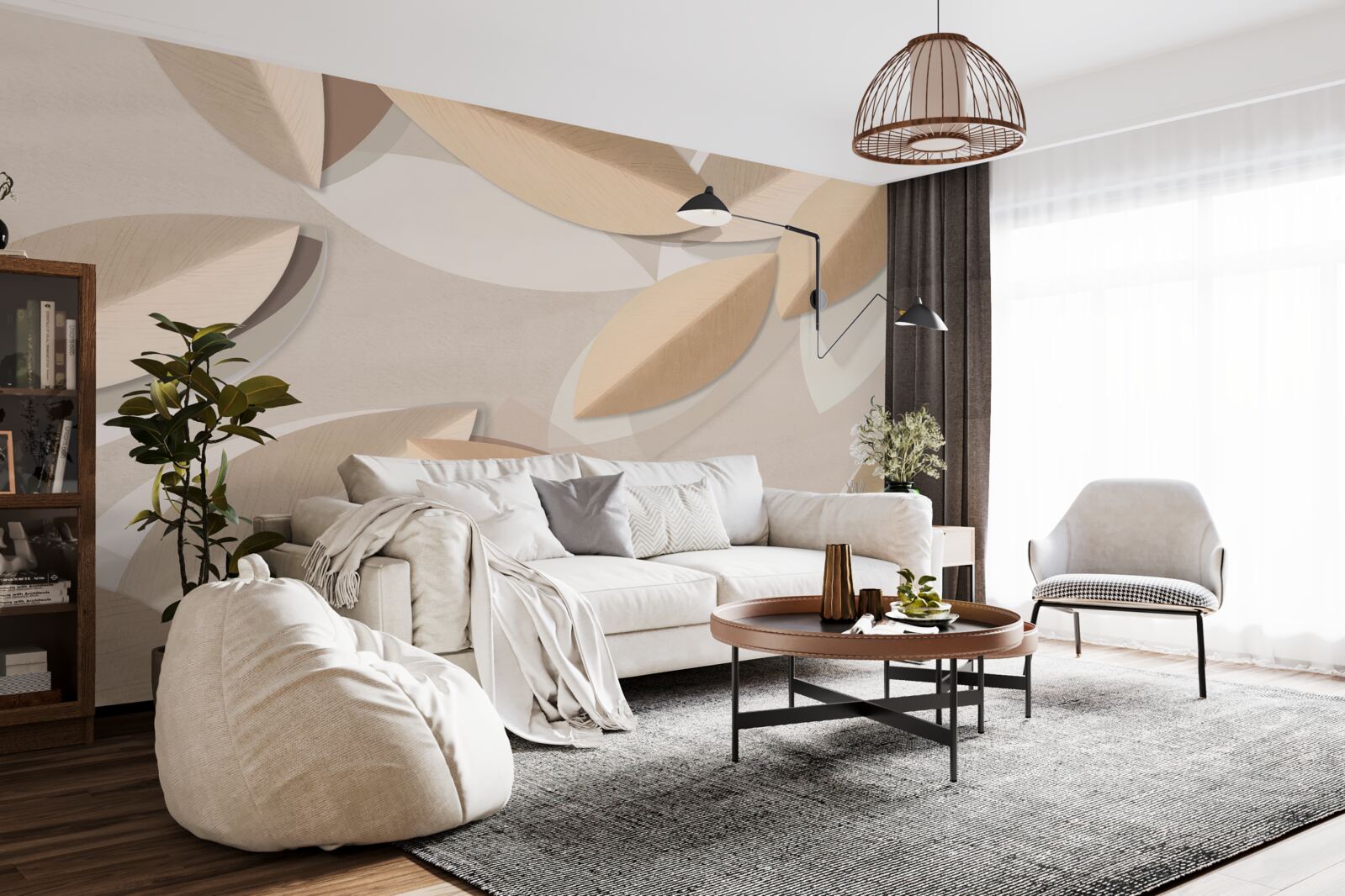 Фотошпалери листя велике і коричневе