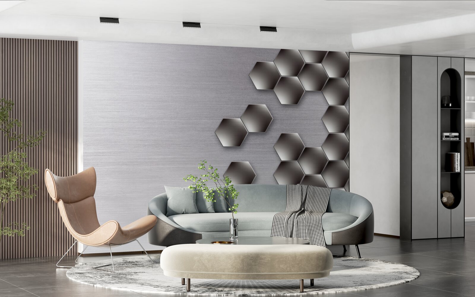 Фотошпалери маленькі чорні шестикутники