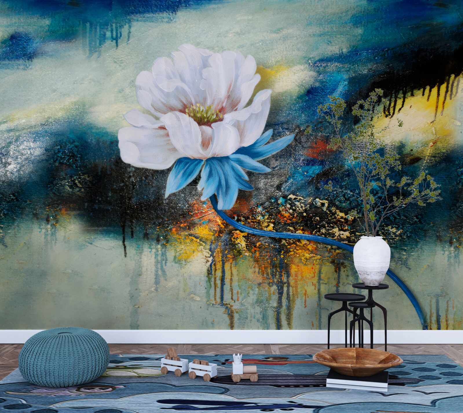 Фотошпалери велика біла квітка