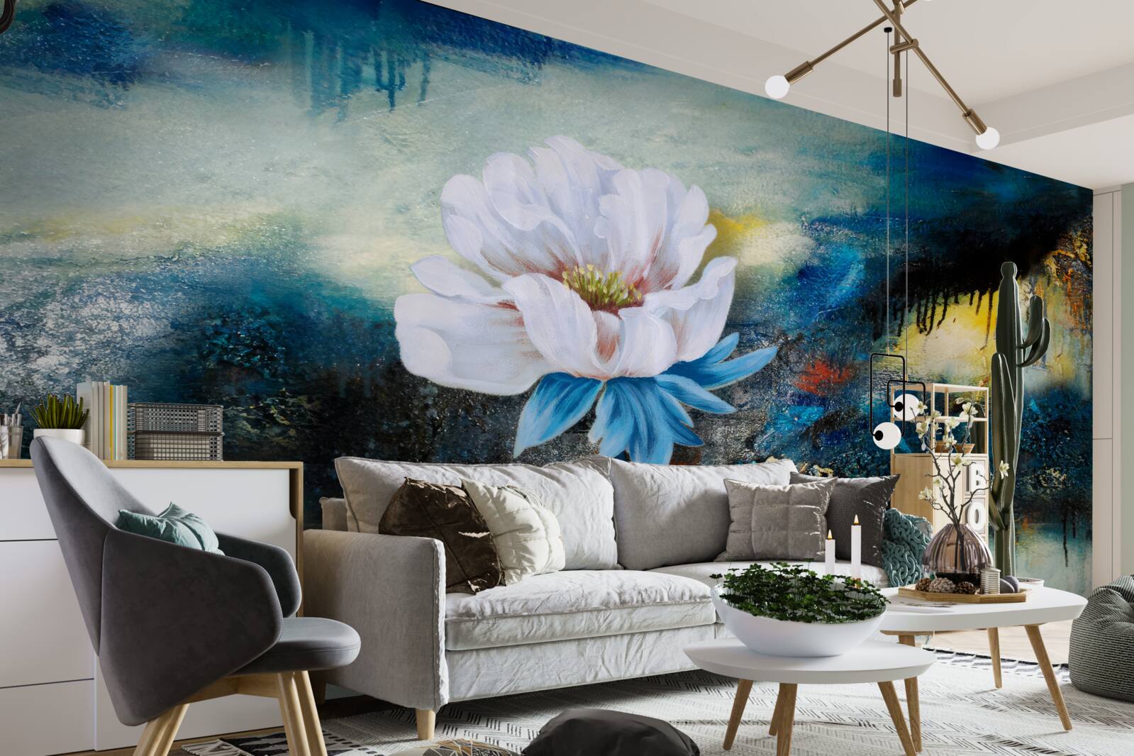 Фотошпалери велика біла квітка