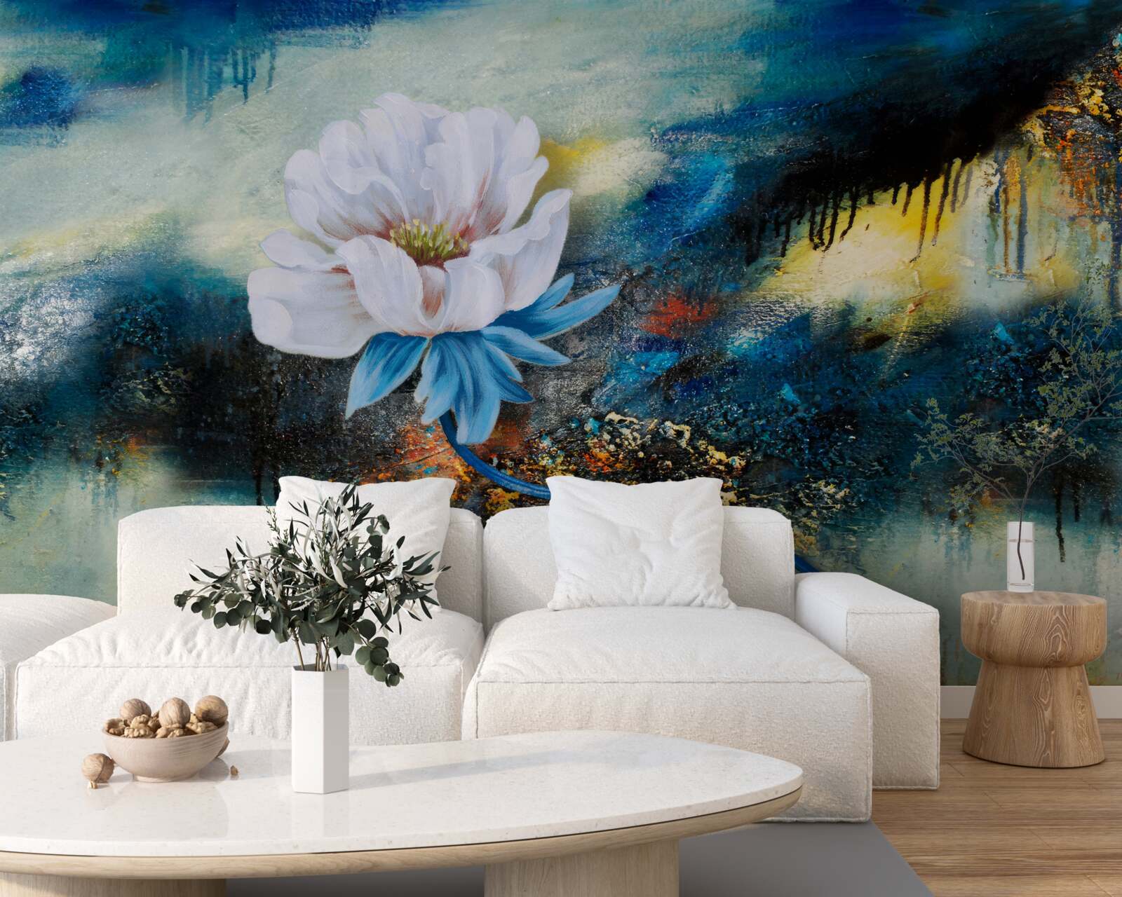 Фотошпалери велика біла квітка