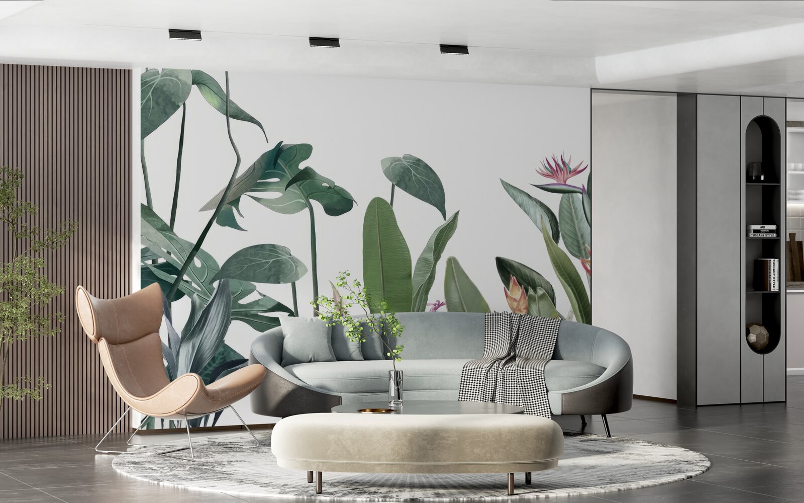 Фотошпалери листя різних тропічних рослин