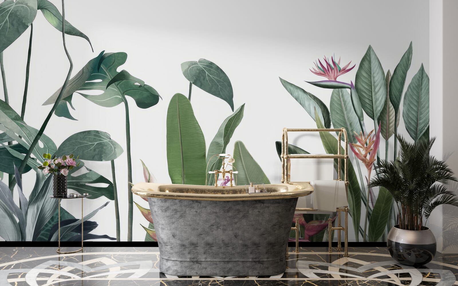 Фотошпалери листя різних тропічних рослин