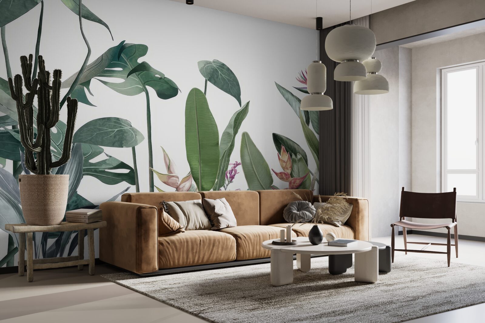 Фотошпалери листя різних тропічних рослин