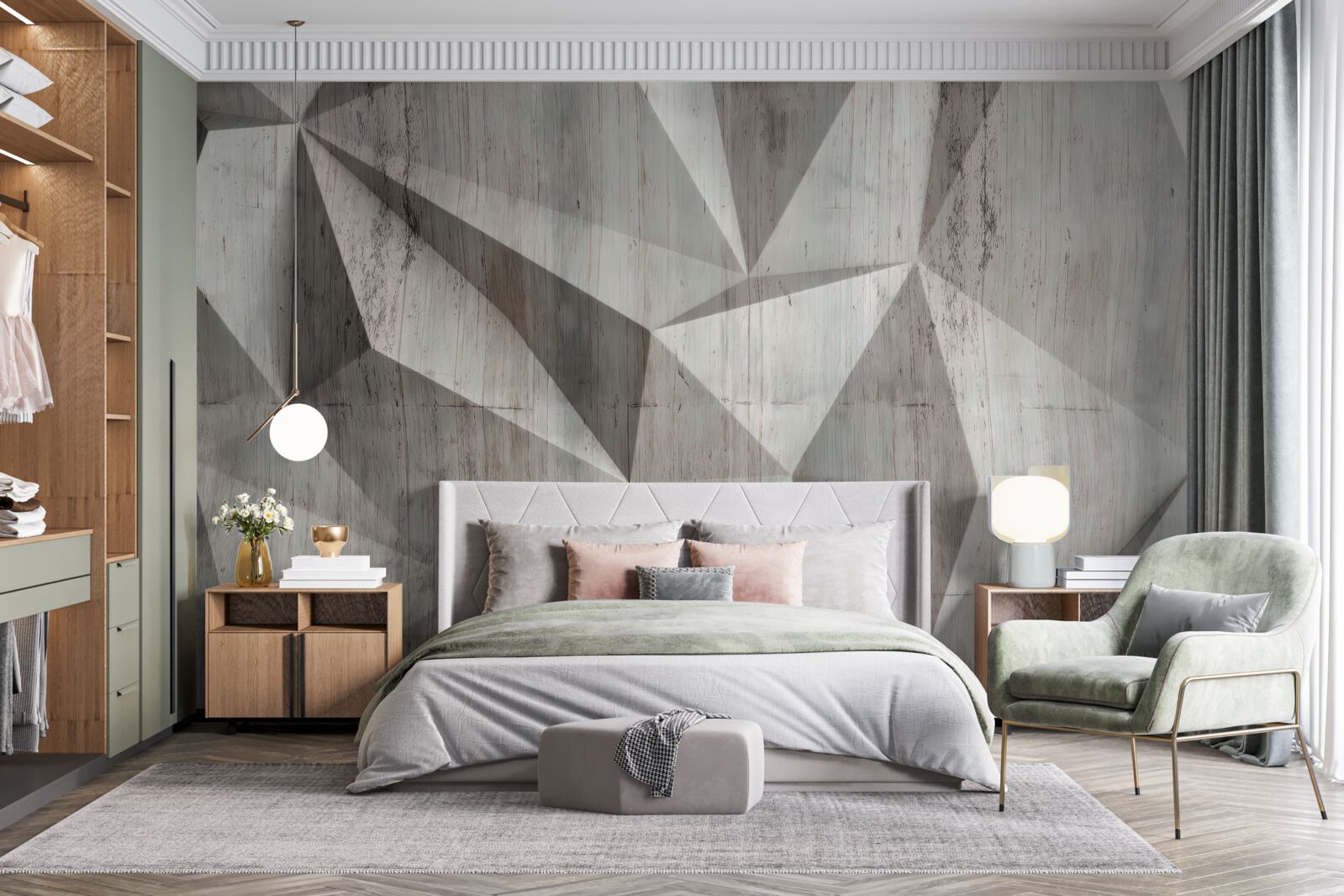 Фотошпалери поверхня з опуклими геометричними формами