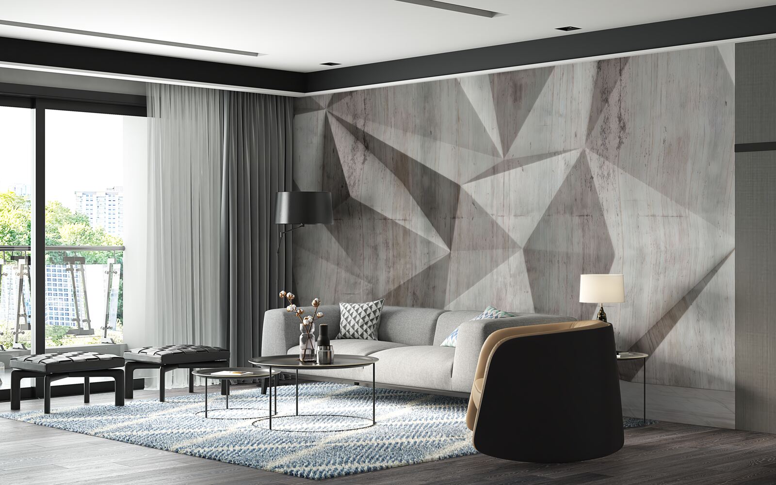 Фотошпалери поверхня з опуклими геометричними формами