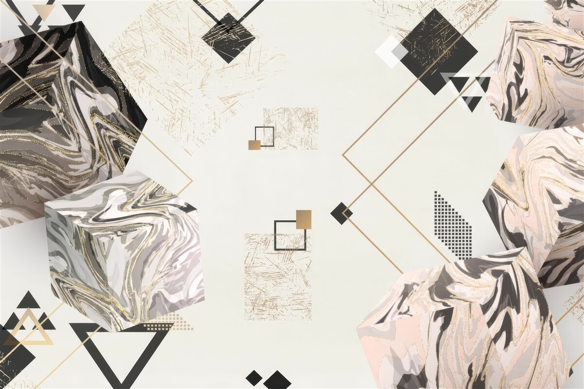 Фотошпалери смугасті кубики з 3d ефектом