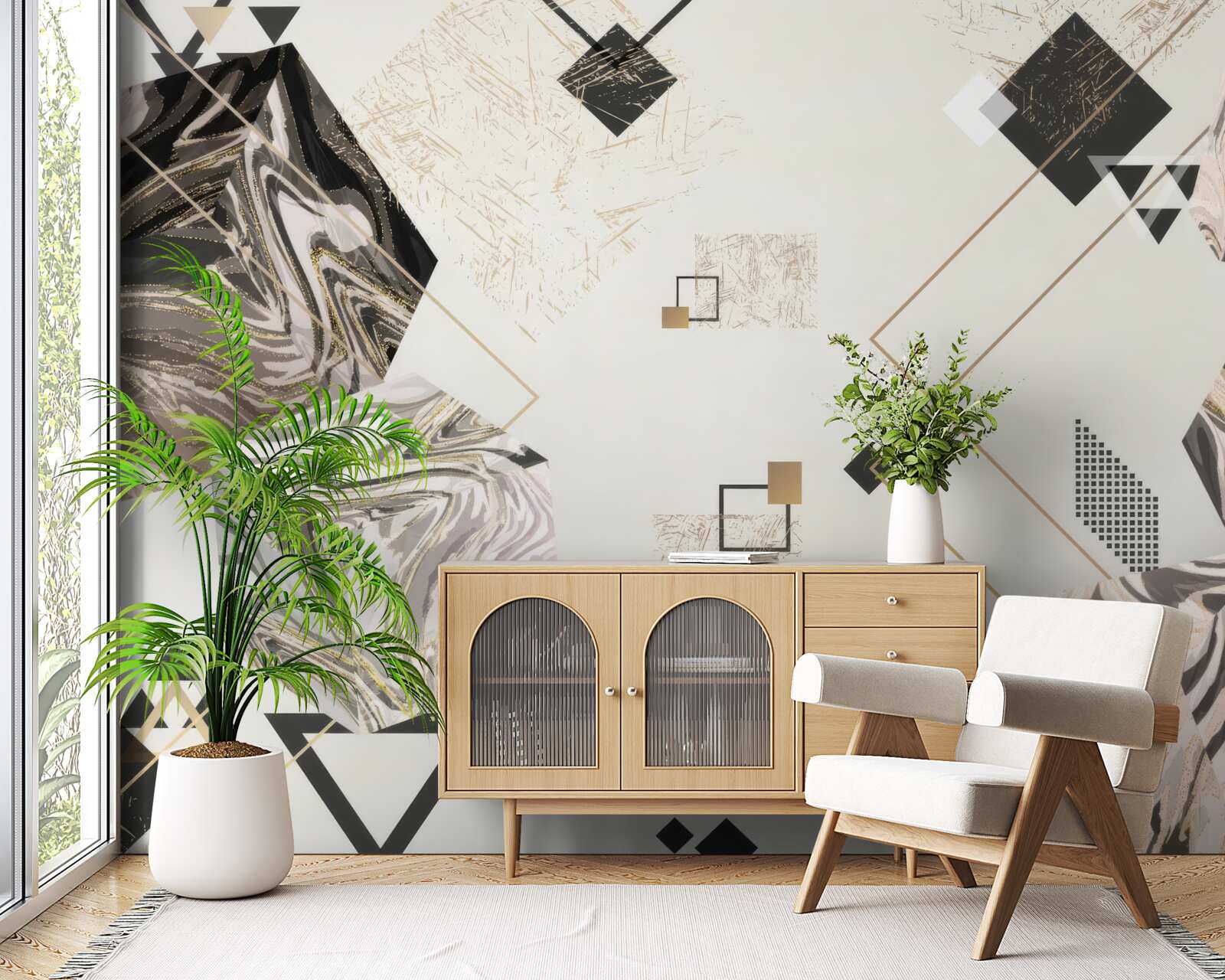 Фотошпалери смугасті кубики з 3d ефектом