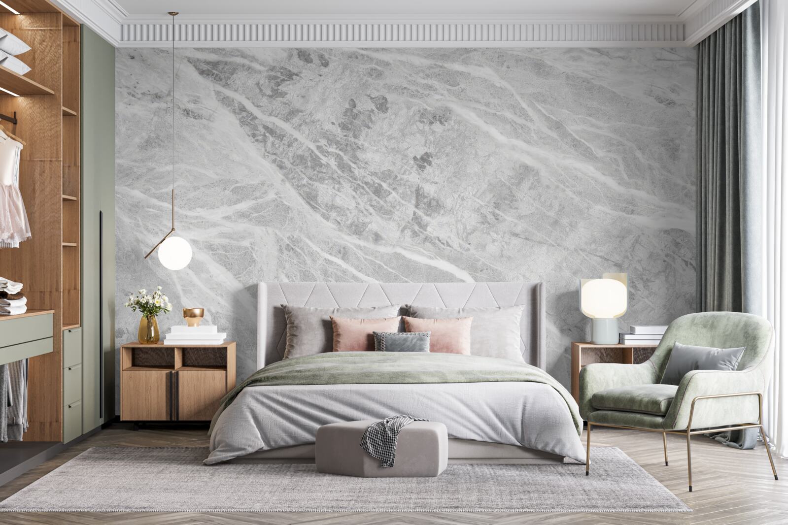 Фотошпалери сірий мармуровий фон