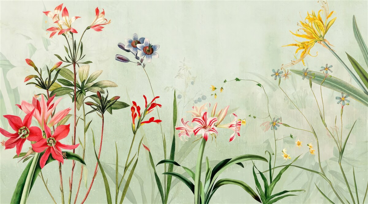 Фотошпалери туман огорнув квіти