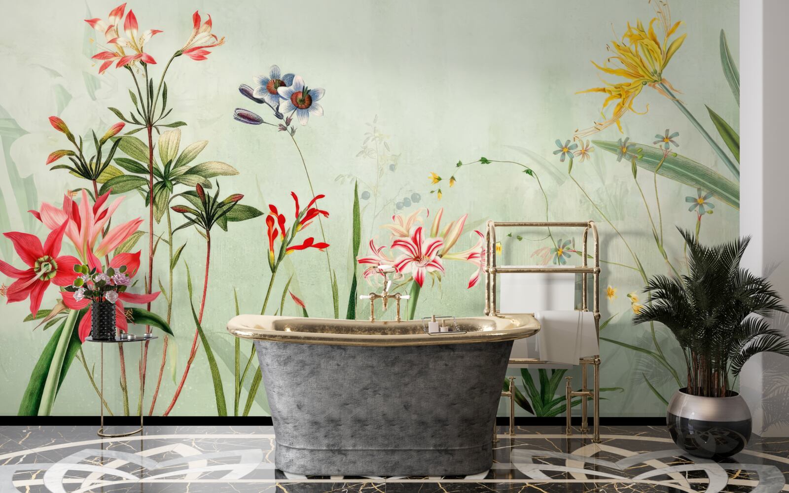 Фотошпалери туман огорнув квіти