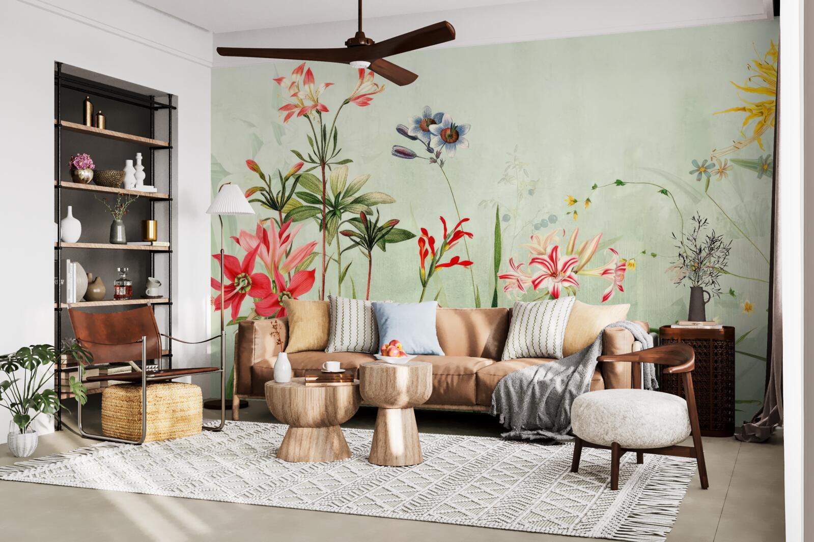 Фотошпалери туман огорнув квіти