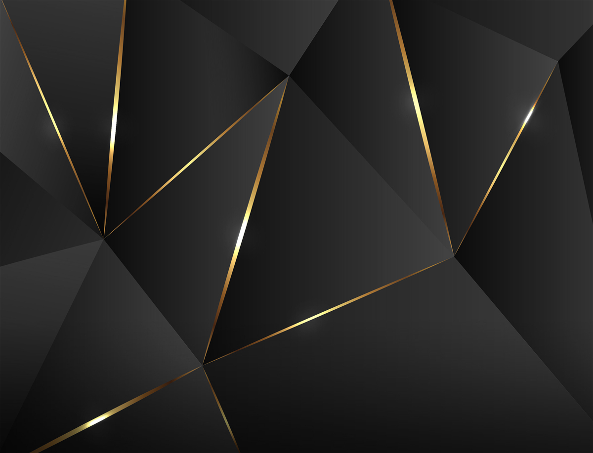 Фотошпалери об'ємні фігури у відтінках чорного та золотого