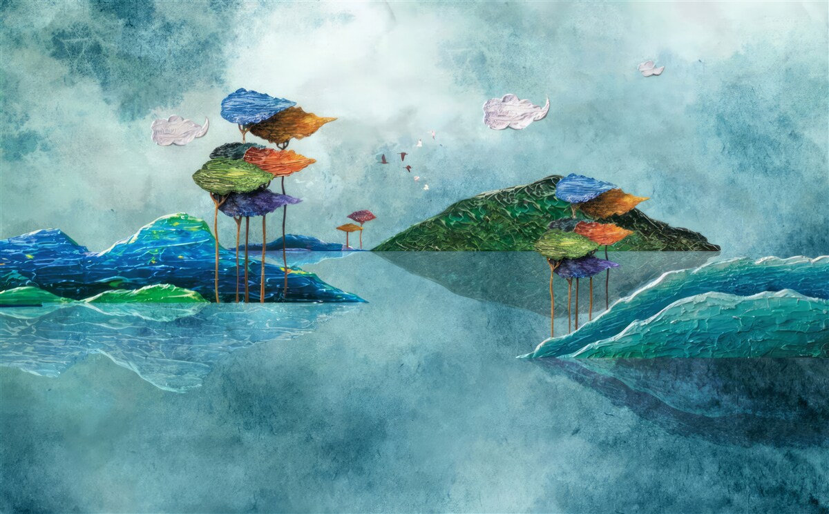 Фотошпалери острів, зображений на картині