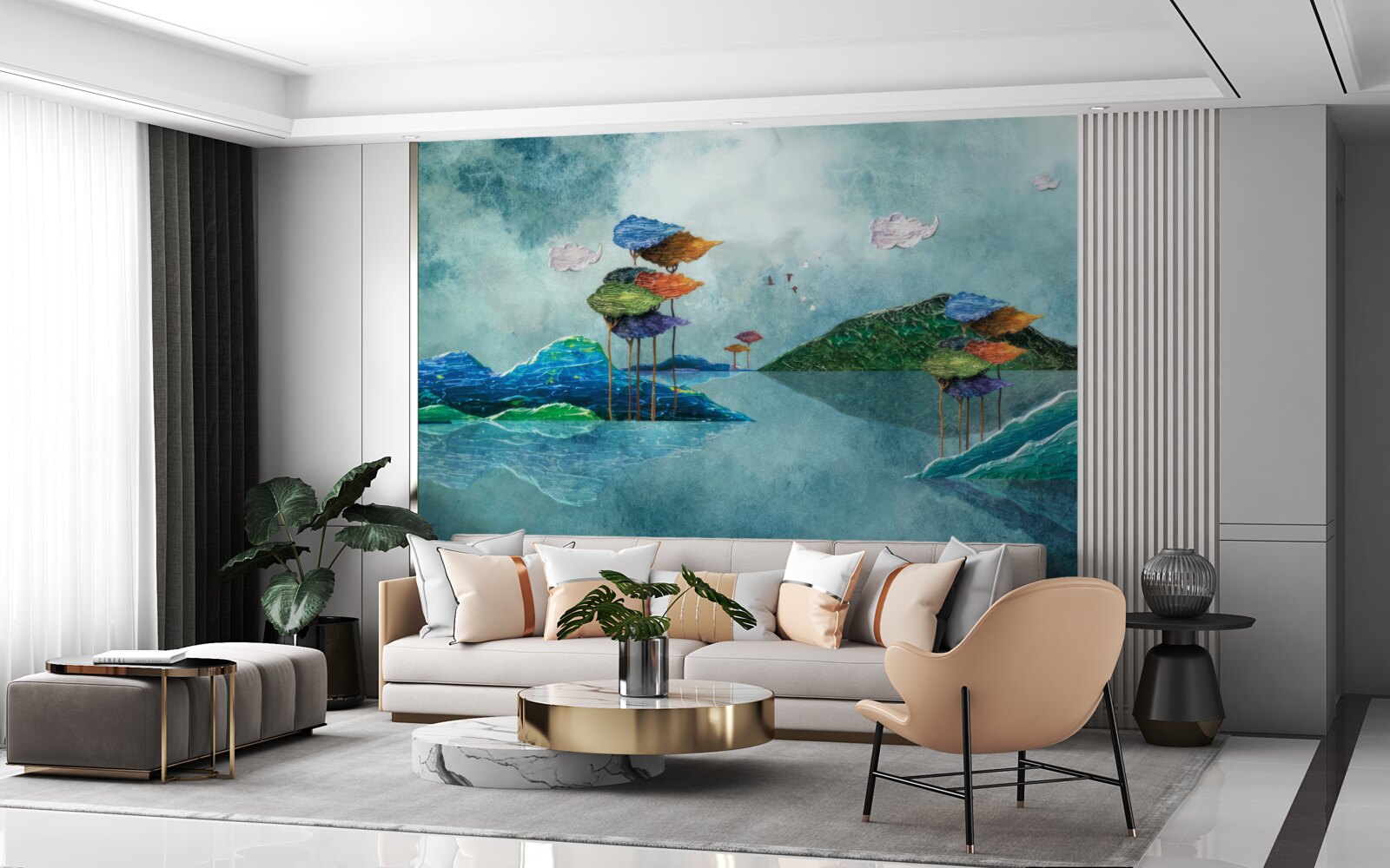 Фотошпалери острів, зображений на картині