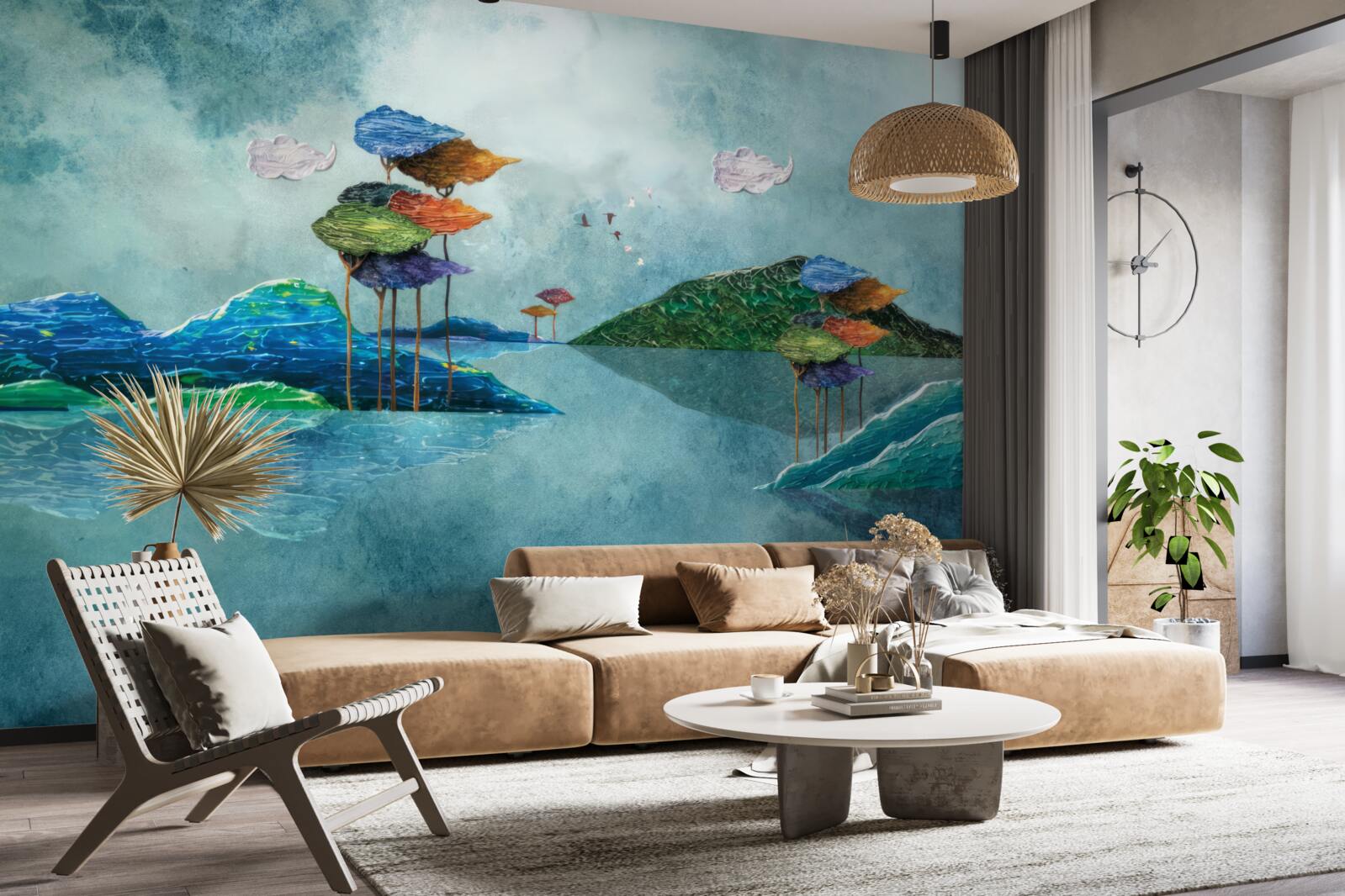 Фотошпалери острів, зображений на картині