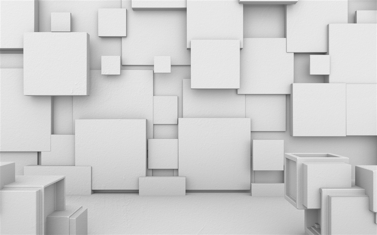 Фотошпалери об'ємні білі квадрати