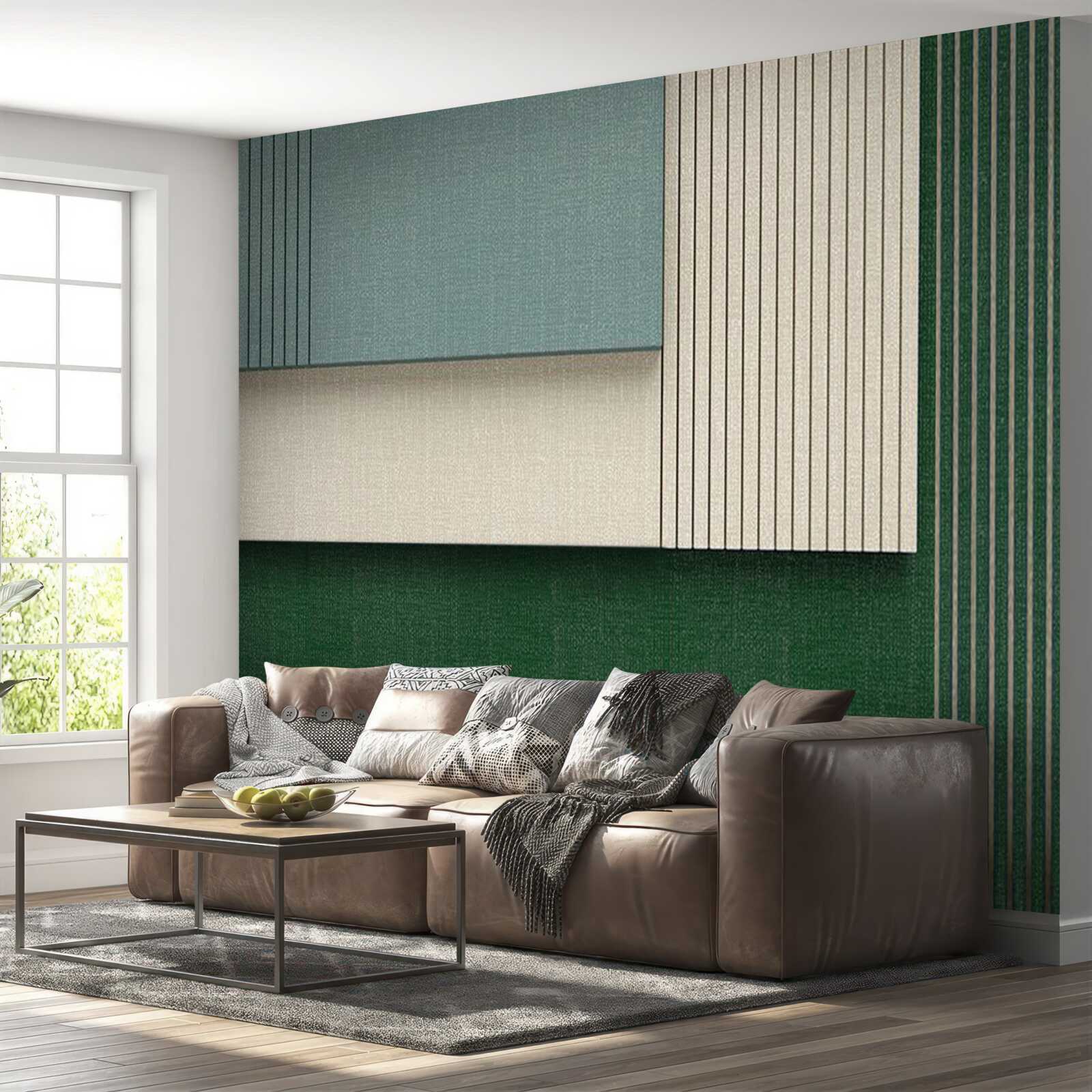 Фотошпалери квадрати синього, бежевого та зеленого кольорів