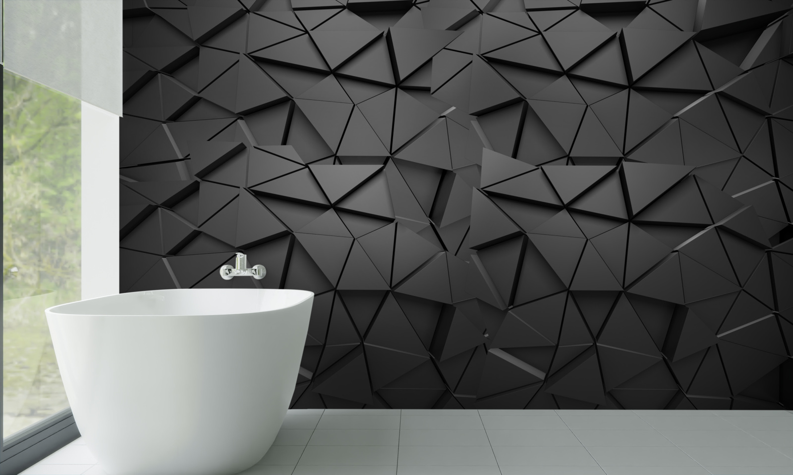 Фотошпалери сірі фігури з об'ємом