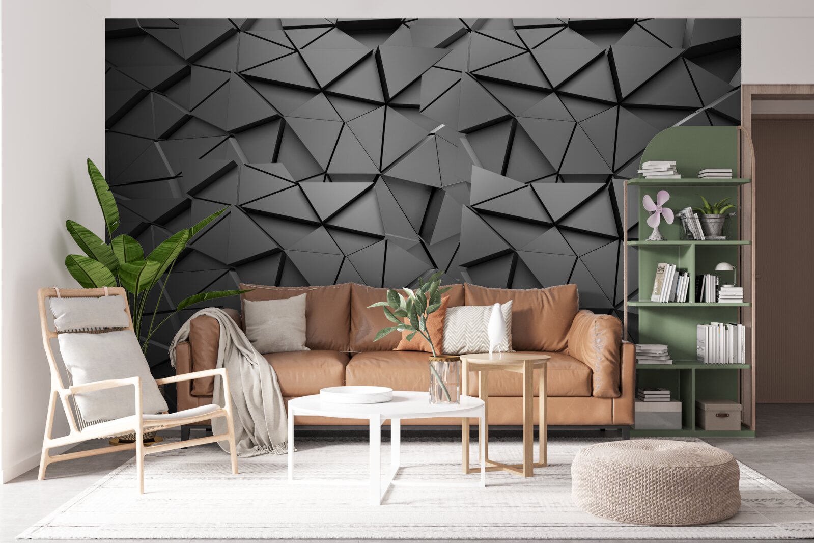 Фотошпалери сірі фігури з об'ємом