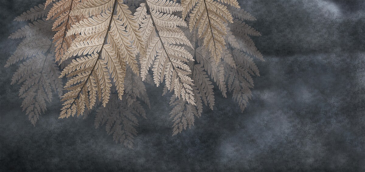 Фотошпалери листя, що падає на темному тлі