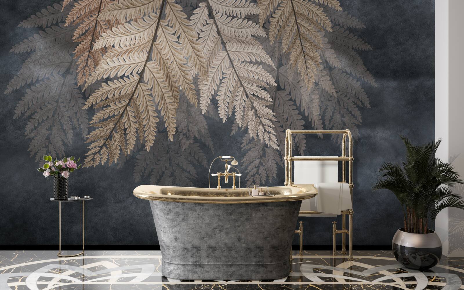 Фотошпалери листя, що падає на темному тлі